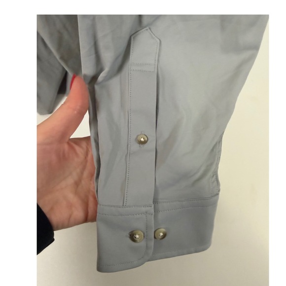 Poncho Button Up Shirt Mens 2XL Fishing Outdoor Performance Magnetic Pocket Gray - Picture 8 of 10